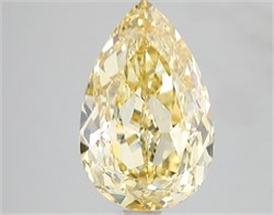 Picture of Lab Grown Diamond 5.09 Carats, Pear with  Cut, Fancy Vivid Yellow Color, VS1 Clarity and Certified by IGI