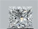 Natural Diamond 0.81 Carats, Princess with  Cut, H Color, IF Clarity and Certified by GIA