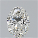 Natural Diamond 0.60 Carats, Oval with  Cut, H Color, VS2 Clarity and Certified by GIA