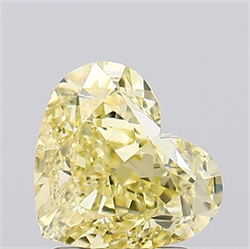 Picture of Lab Grown Diamond 2.06 Carats, Heart with  Cut, Fancy Intense Yellow Color, VVS2 Clarity and Certified by IGI