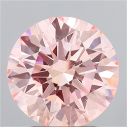 Picture of Lab Grown Diamond 2.61 Carats, Round with Ideal Cut, Fancy Intense Pink Color, VS1 Clarity and Certified by IGI
