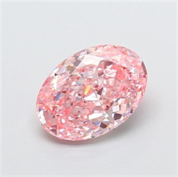 Picture of Lab Grown Diamond 1.21 Carats, Oval with  Cut, Fancy Vivid Pink Color, VVS2 Clarity and Certified by IGI