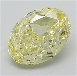 Picture of Lab Grown Diamond 2.01 Carats, Oval with  Cut, Fancy Yellow Color, VS1 Clarity and Certified by IGI