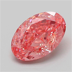 Picture of Lab Grown Diamond 1.63 Carats, Oval with  Cut, Fancy Vivid Pink Color, VVS2 Clarity and Certified by IGI