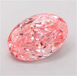 Picture of Lab Grown Diamond 2.73 Carats, Oval with  Cut, Fancy Vivid Pink Color, VVS2 Clarity and Certified by IGI