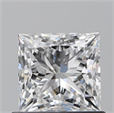 Natural Diamond 0.82 Carats, Princess with  Cut, E Color, SI1 Clarity and Certified by GIA