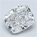Diamante Natural 3.70 quilates, Del cojín , Color D, claridad VVS1 y certificado GIA