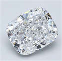 Natural Diamond 3.70 Carats, Cushion with  Cut, D Color, VVS1 Clarity and Certified by GIA