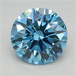 Picture of Lab Grown Diamond 1.52 Carats, Round with Ideal Cut, Fancy Vivid Blue Color, VVS2 Clarity and Certified by IGI