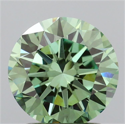 Picture of Lab Grown Diamond 1.71 Carats, Round with Very Good Cut, Fancy Vivid Green Color, VS2 Clarity and Certified by IGI