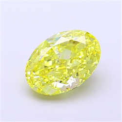 Picture of Lab Grown Diamond 1.53 Carats, Oval with  Cut, Fancy Intense Yellow Color, VVS2 Clarity and Certified by IGI