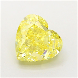 Picture of Lab Grown Diamond 2.50 Carats, Heart with  Cut, Fancy Vivid Yellow Color, VS1 Clarity and Certified by IGI