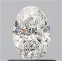 Natural Diamond 0.57 Carats, Oval with  Cut, F Color, VS2 Clarity and Certified by GIA