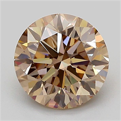 Picture of Lab Grown Diamond 2.01 Carats, Round with Very Good Cut, Fancy Light Brown Color, VVS2 Clarity and Certified by IGI