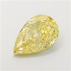 Picture of Lab Grown Diamond 3.01 Carats, Pear with  Cut, Fancy Intense Yellow Color, VS2 Clarity and Certified by IGI