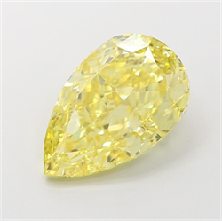 Picture of Lab Grown Diamond 5.07 Carats, Pear with  Cut, Fancy Intense Yellow Color, VVS2 Clarity and Certified by IGI