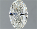 Natural Diamond 0.90 Carats, Oval with  Cut, H Color, SI2 Clarity and Certified by GIA