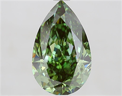 Picture of Lab Grown Diamond 3.05 Carats, Pear with  Cut, Fancy Vivid Green Color, VS1 Clarity and Certified by IGI