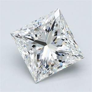 Picture of Natural Diamond 4.01 Carats, Princess with  Cut, F Color, VS2 Clarity and Certified by GIA