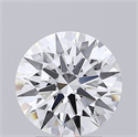 Lab Grown Diamond 2.21 Carats, Round with Excellent Cut, D Color, SI1 Clarity and Certified by GIA