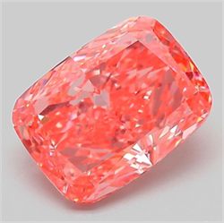 Picture of Lab Grown Diamond 3.19 Carats, CUSHION MODIFIED with  Cut, Fancy Vivid Pink Color, VVS2 Clarity and Certified by IGI