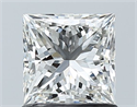 Natural Diamond 1.00 Carats, Princess with  Cut, H Color, SI1 Clarity and Certified by GIA