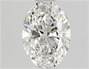 Natural Diamond 0.50 Carats, Oval with  Cut, F Color, VVS2 Clarity and Certified by GIA