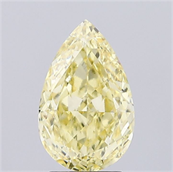 Picture of Lab Grown Diamond 2.42 Carats, Pear with  Cut, Fancy Intense Yellow Color, VVS2 Clarity and Certified by IGI