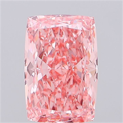 Picture of Lab Grown Diamond 7.11 Carats, CUSHION MODIFIED with  Cut, Fancy Vivid Pink Color, VS1 Clarity and Certified by IGI