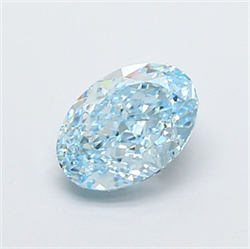 Picture of Lab Grown Diamond 2.05 Carats, Oval with  Cut, Fancy Intense Blue Color, VVS2 Clarity and Certified by IGI