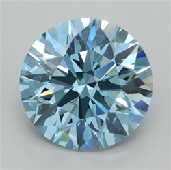 Picture of Lab Grown Diamond 2.92 Carats, Round with Ideal Cut, Fancy Vivid Blue Color, VVS1 Clarity and Certified by IGI