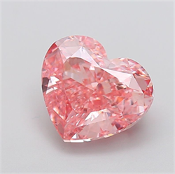 Picture of Lab Grown Diamond 5.00 Carats, Heart with  Cut, Fancy Vivid Pink Color, VS1 Clarity and Certified by IGI