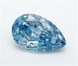 Picture of Lab Grown Diamond 20.02 Carats, Pear with  Cut, Fancy Vivid Blue Color, VS2 Clarity and Certified by IGI