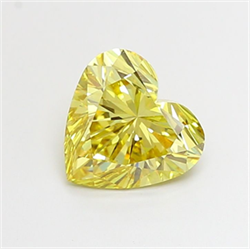 Picture of Lab Grown Diamond 2.54 Carats, Heart with  Cut, Fancy Intense Yellow Color, VS1 Clarity and Certified by IGI