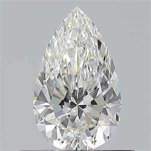 Picture of Natural Diamond 0.53 Carats, Pear with  Cut, H Color, VVS2 Clarity and Certified by GIA