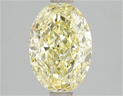Picture of Lab Grown Diamond 2.50 Carats, Oval with  Cut, Fancy Vivid Yellow Color, VS2 Clarity and Certified by IGI