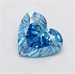 Picture of Lab Grown Diamond 1.50 Carats, Heart with  Cut, Fancy Vivid Blue Color, VS2 Clarity and Certified by IGI