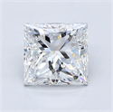 Natural Diamond 2.19 Carats, Princess with  Cut, E Color, SI2 Clarity and Certified by GIA