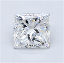 Natural Diamond 2.19 Carats, Princess with  Cut, E Color, SI2 Clarity and Certified by GIA