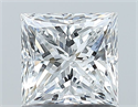 Natural Diamond 1.01 Carats, Princess with  Cut, D Color, SI2 Clarity and Certified by GIA