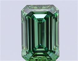 Picture of Lab Grown Diamond 1.59 Carats, Emerald with  Cut, Fancy Vivid Green Color, VS1 Clarity and Certified by IGI