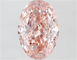 Picture of Lab Grown Diamond 3.01 Carats, Oval with  Cut, Fancy Vivid Pink Color, VS1 Clarity and Certified by IGI