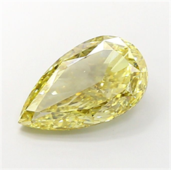 Picture of Lab Grown Diamond 5.01 Carats, Pear with  Cut, Fancy Intense Yellow Color, VS1 Clarity and Certified by IGI