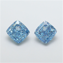 Picture of Lab Grown Diamond 3.01 Carats, CUSHION MODIFIED with  Cut, Fancy Vivid Blue Color, VS1 Clarity and Certified by IGI