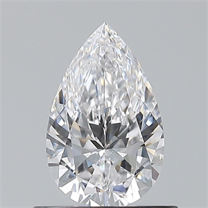 Picture of Natural Diamond 0.56 Carats, Pear with  Cut, D Color, FL Clarity and Certified by GIA