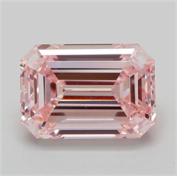 Picture of Lab Grown Diamond 3.03 Carats, Emerald with  Cut, Fancy Intense Pink Color, VS1 Clarity and Certified by IGI
