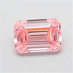 Picture of Lab Grown Diamond 2.01 Carats, Emerald with  Cut, Fancy Vivid Pink Color, VS1 Clarity and Certified by IGI