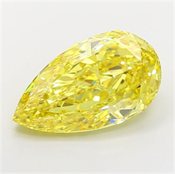 Picture of Lab Grown Diamond 8.04 Carats, Pear with  Cut, Fancy Vivid Yellow Color, VS2 Clarity and Certified by IGI