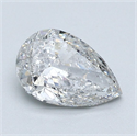 Natural Diamond 1.00 Carats, Pear with  Cut, F Color, I1 Clarity and Certified by GIA