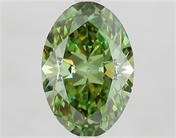 Picture of Lab Grown Diamond 2.70 Carats, Oval with  Cut, Fancy Vivid Green Color, VS1 Clarity and Certified by IGI